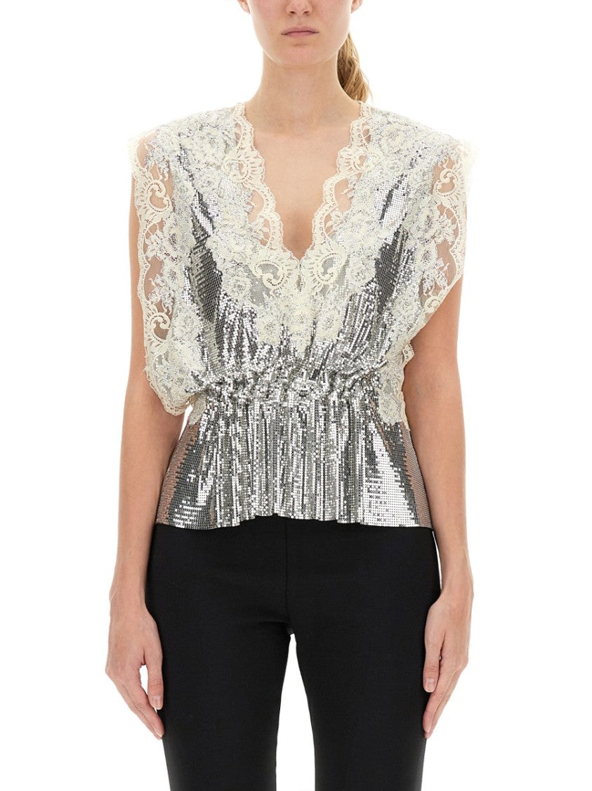 Rabanne Lace And Sequin Top