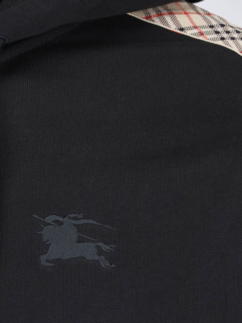 Burberry Black Check Cotton Zip Hoodie
