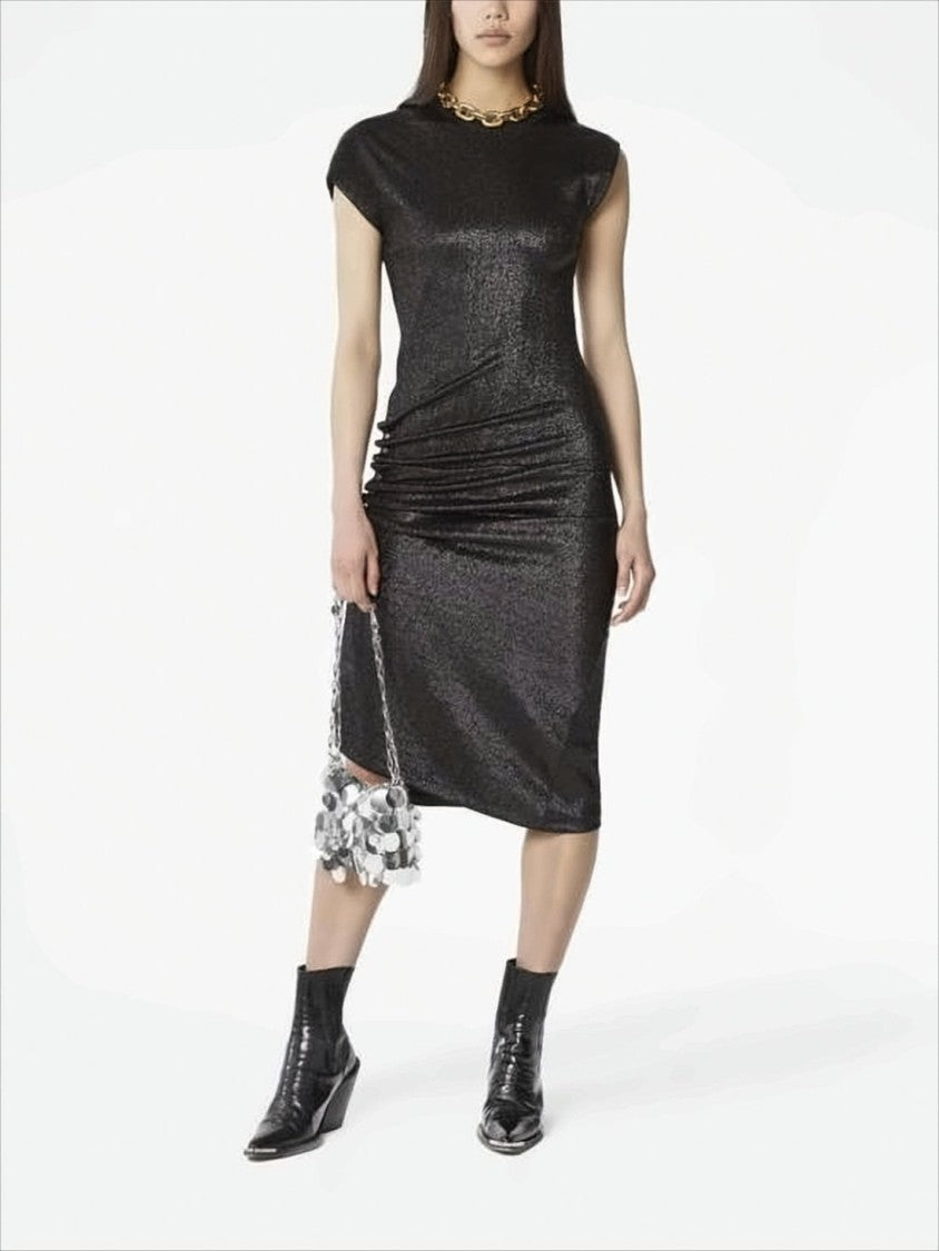 Paco Rabanne Futuristic Silver Disc Clutch With Chain Strap