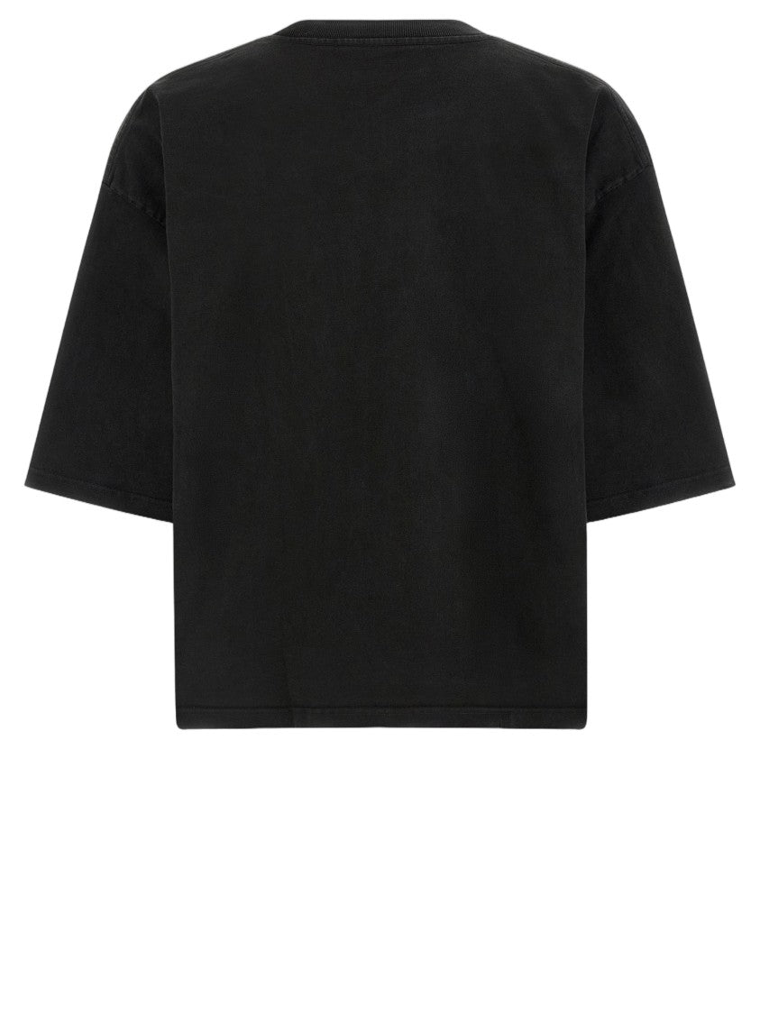 Willy Chavarria Contrasting Logo Black Cotton T-Shirt