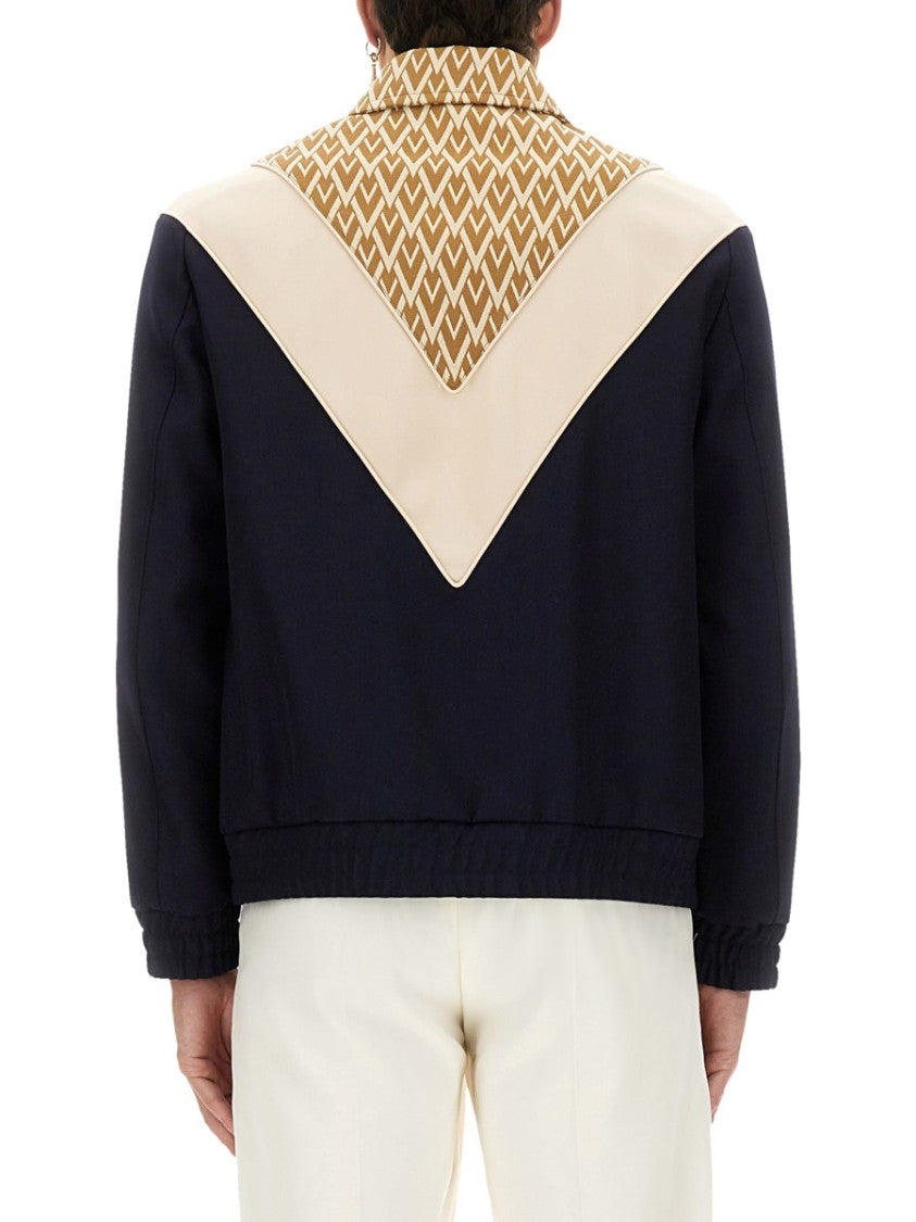 Valentino Print Toute La V Wool Bomber Jacket