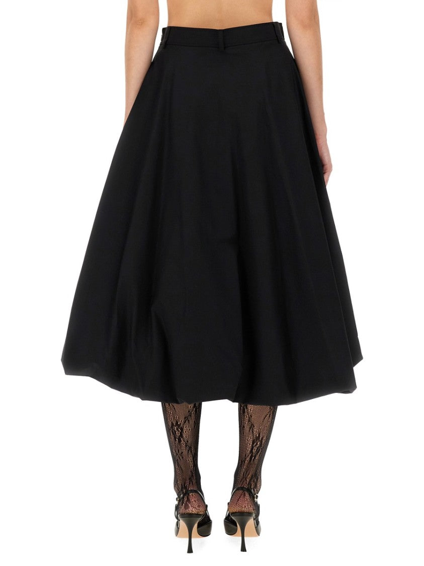 Moschino High-Low Cotton Poplin Skirt