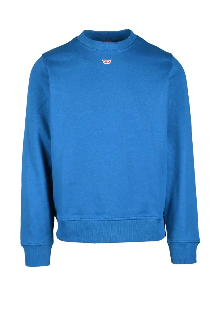 Diesel Blue Cropped Cotton Sweatshirt
