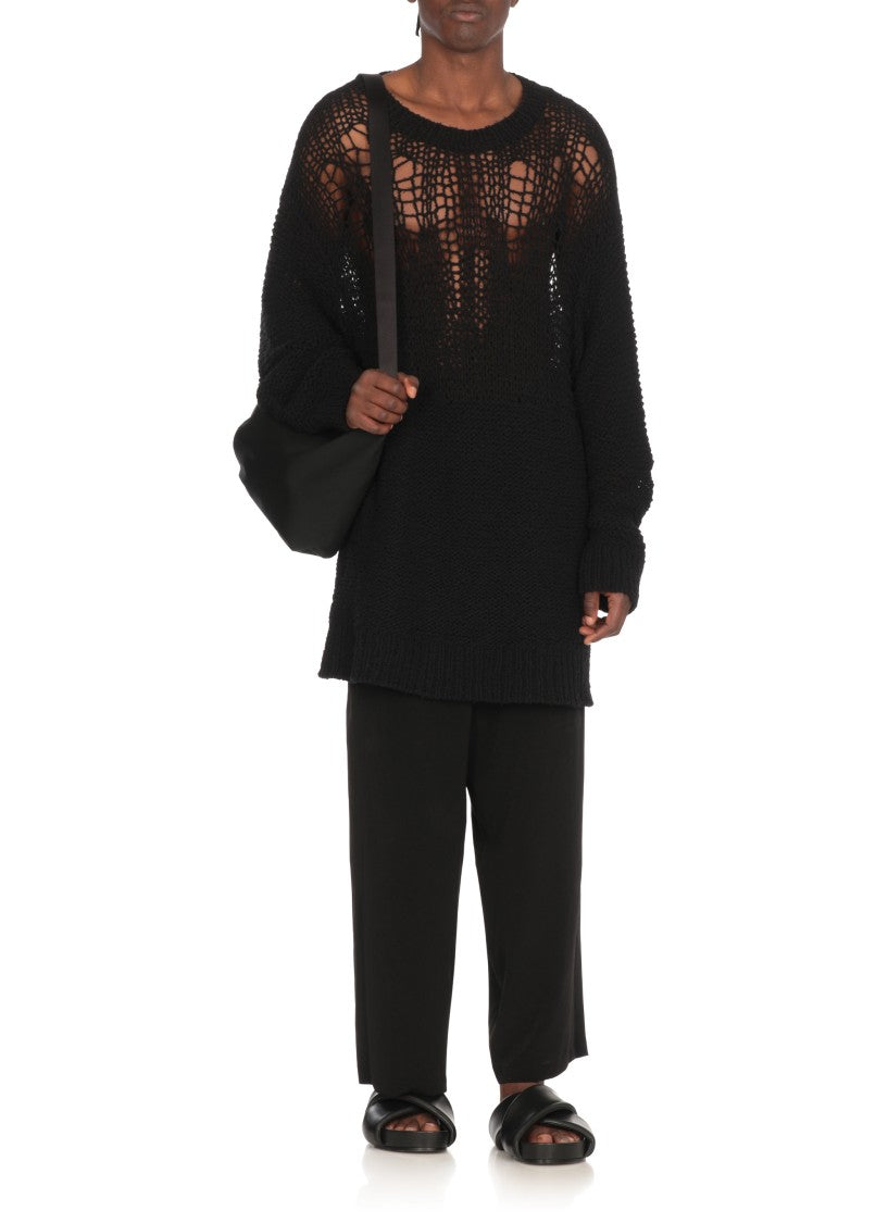 Yohji Yamamoto Black Cotton Sweater