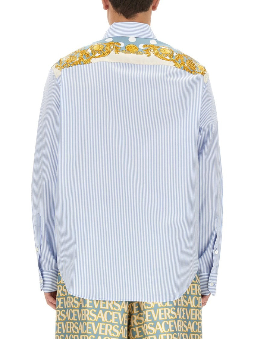 Versace Seashell Baroque Striped Shirt