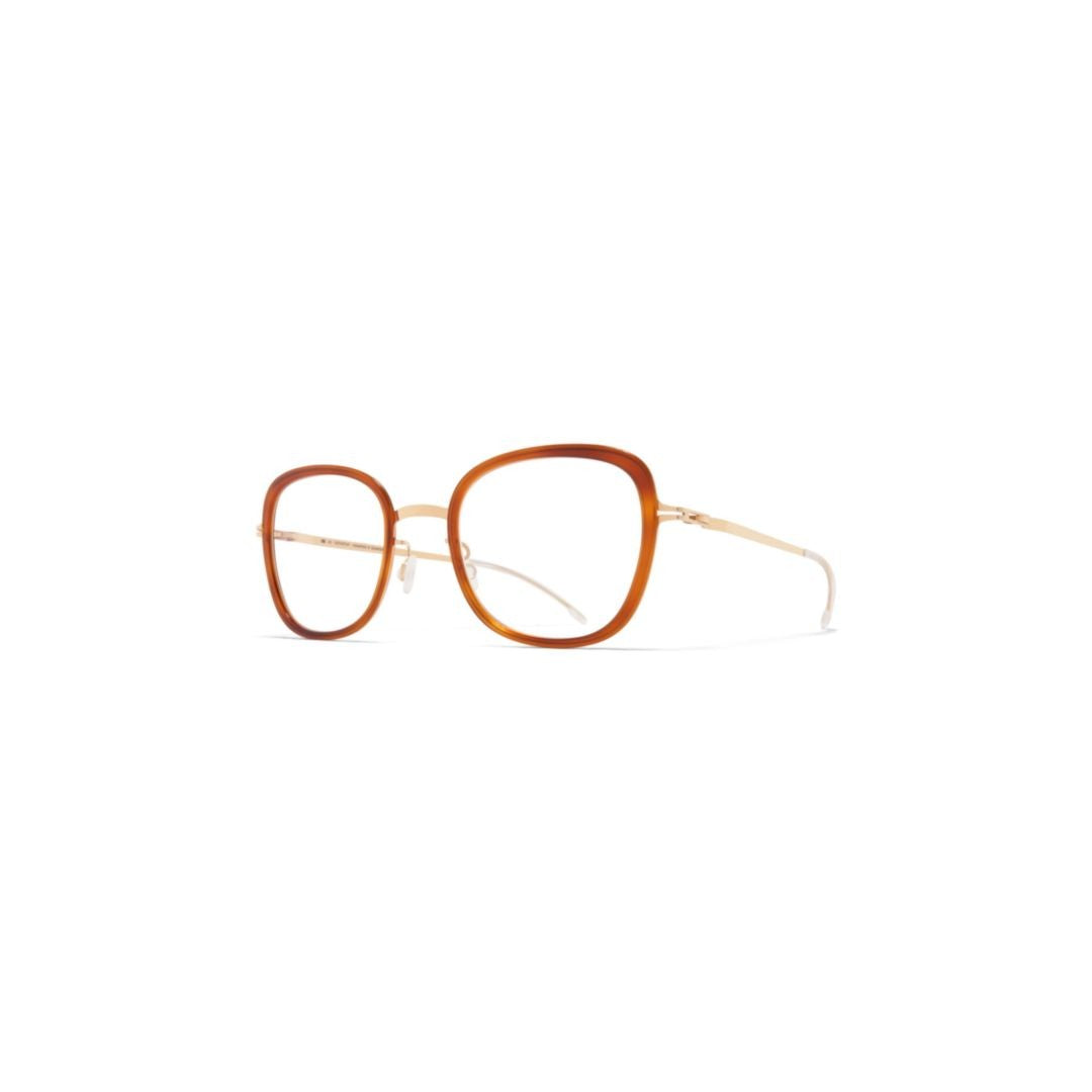 Mykita Alin Rounded Square Eyeglasses In Warm Amber