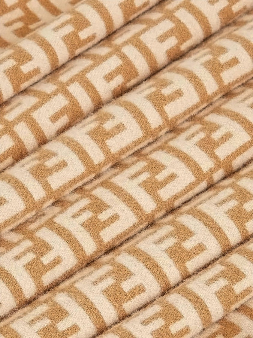 Fendi Geometric Pattern Wool-Cashmere Scarf