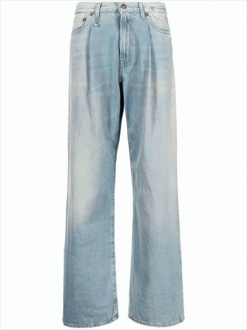 R13 Wide-Leg Light Blue Denim Pants