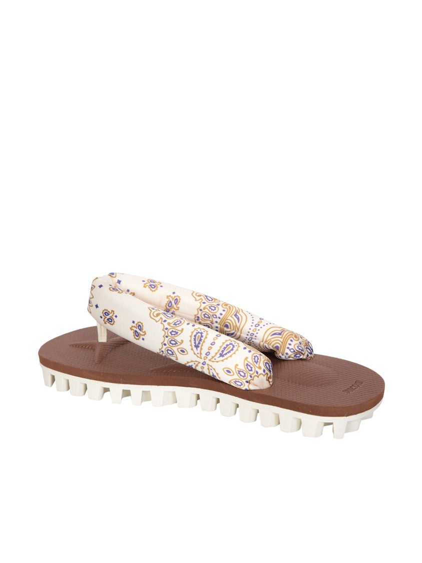 Suicoke Paisley Print Beige Sandals