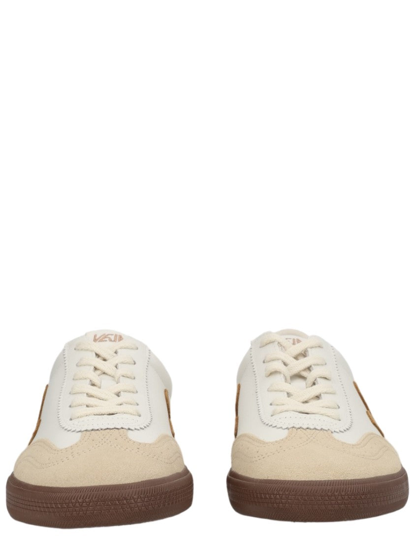 Veja White Leather Suede Low-Top Sneakers