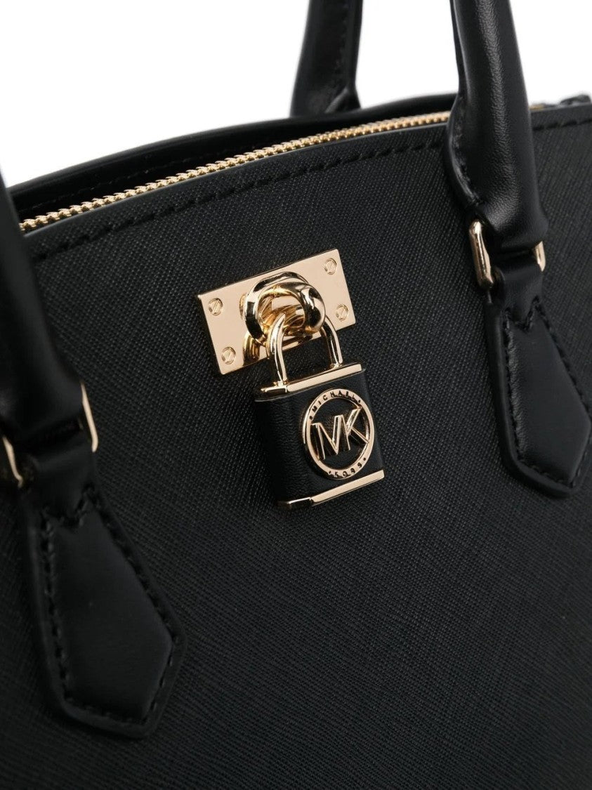 Michael Kors Structured Black Cow Leather Small Satchel