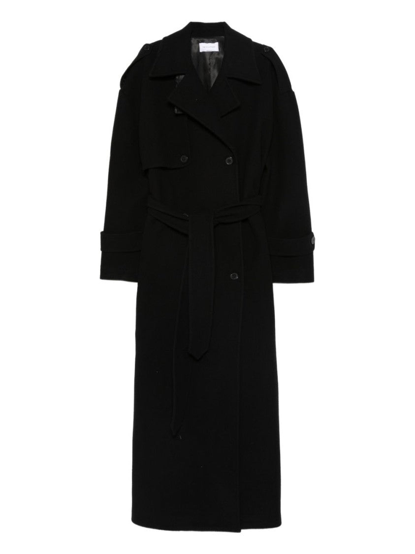The Nina Studio Double-Breasted Belted Coat With Structured Silhouette