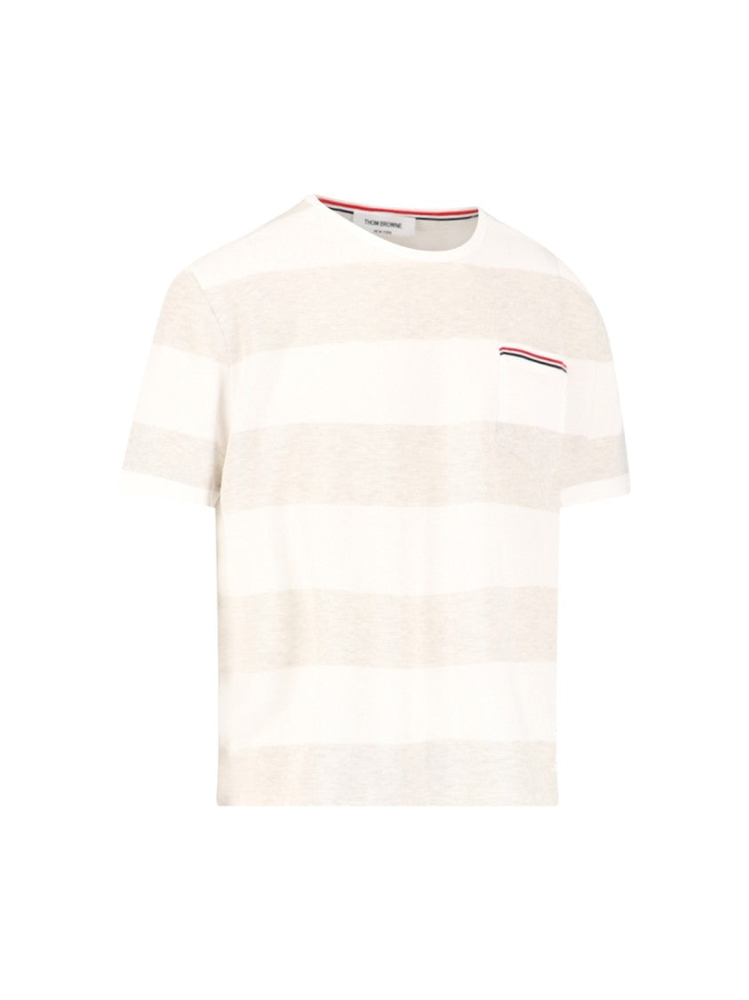 Thom Browne "Rugby Stripe" T-Shirt – Off-White