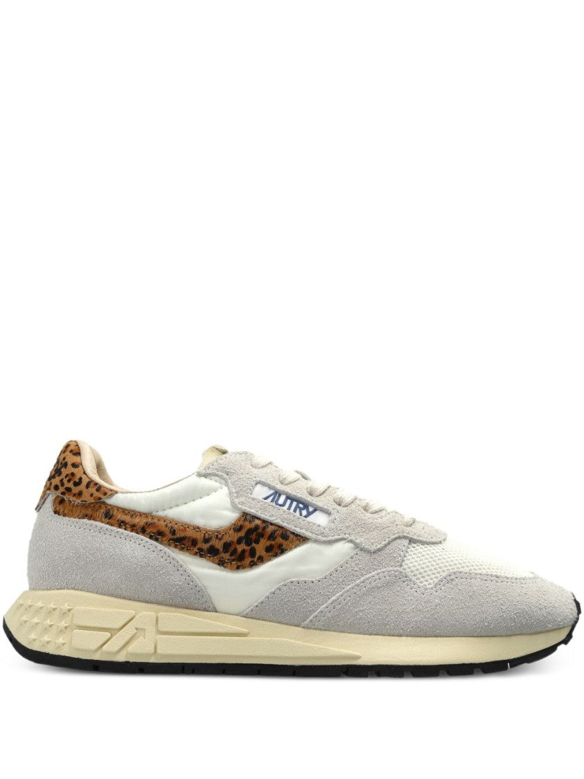 Autry Off-White Leopard Print Panel Sneakers