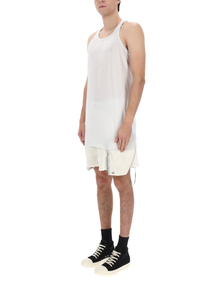 Drkshdw By Rick Owens Extended Length Cotton Striped Tank Top