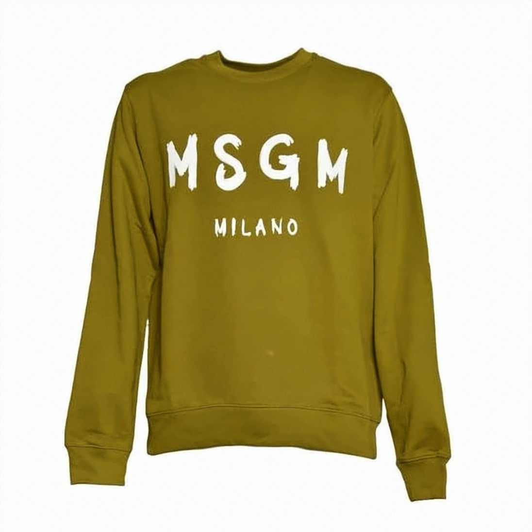 Msgm Long-Sleeve Sweatshirt With Brushstroke Logo And Ribbed Detailing
