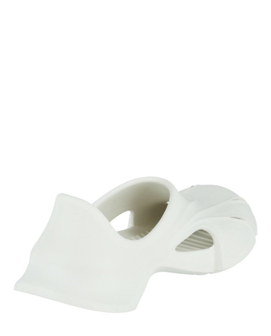 Balenciaga Sculpted White Molded Clogs With Ventilation Cutouts