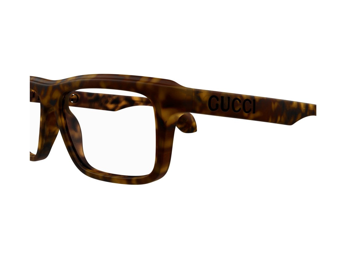 Gucci Gg1572o Glossy Tortoiseshell Oversized Square Eyeglasses