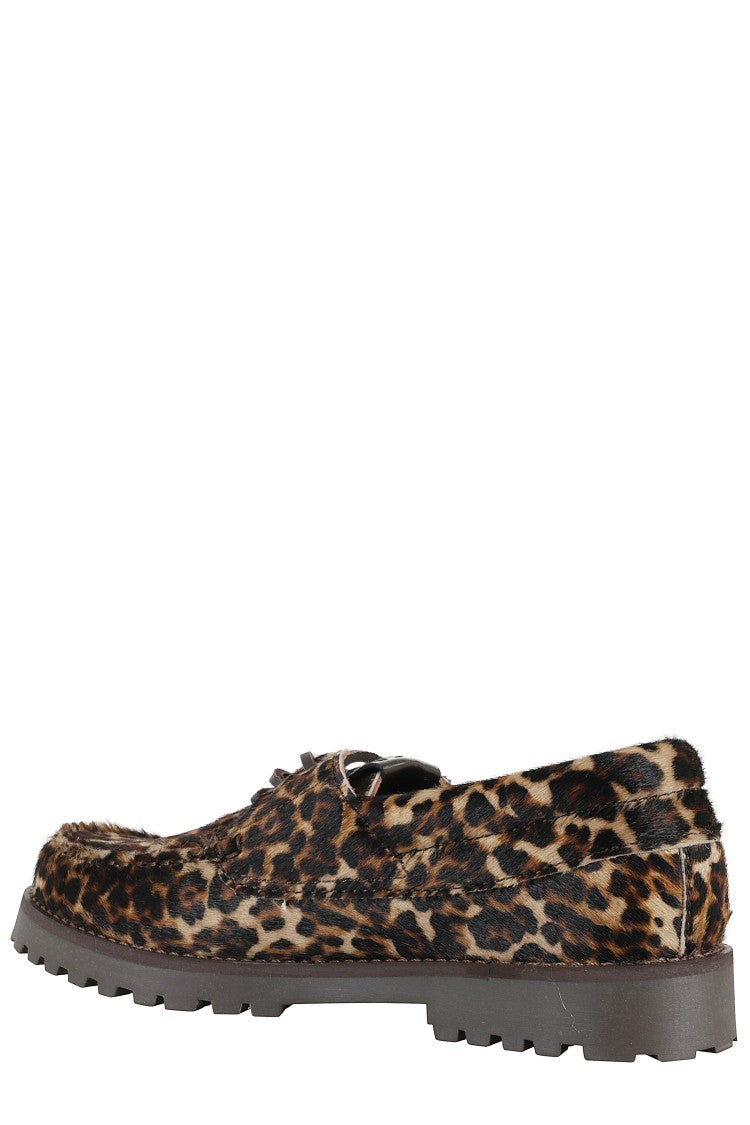 Copenhagen Studios Leopard Print Pony Skin Loafers