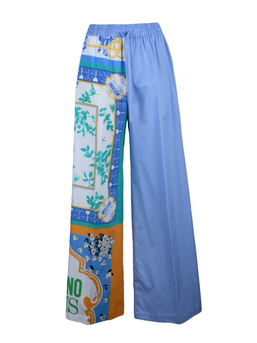 Mo5ch1no Jeans Women's Trousers - Sky Blue/White