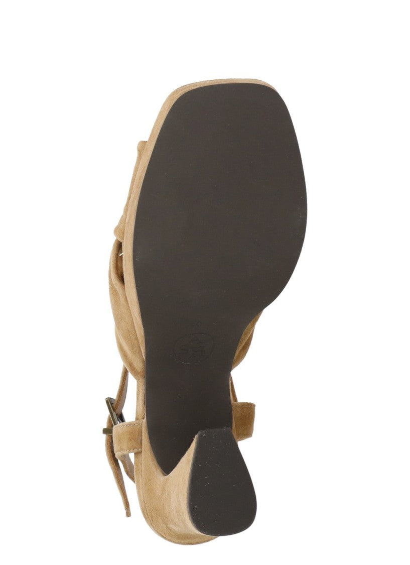 Ash Beige Opus Braided Heeled Sandals