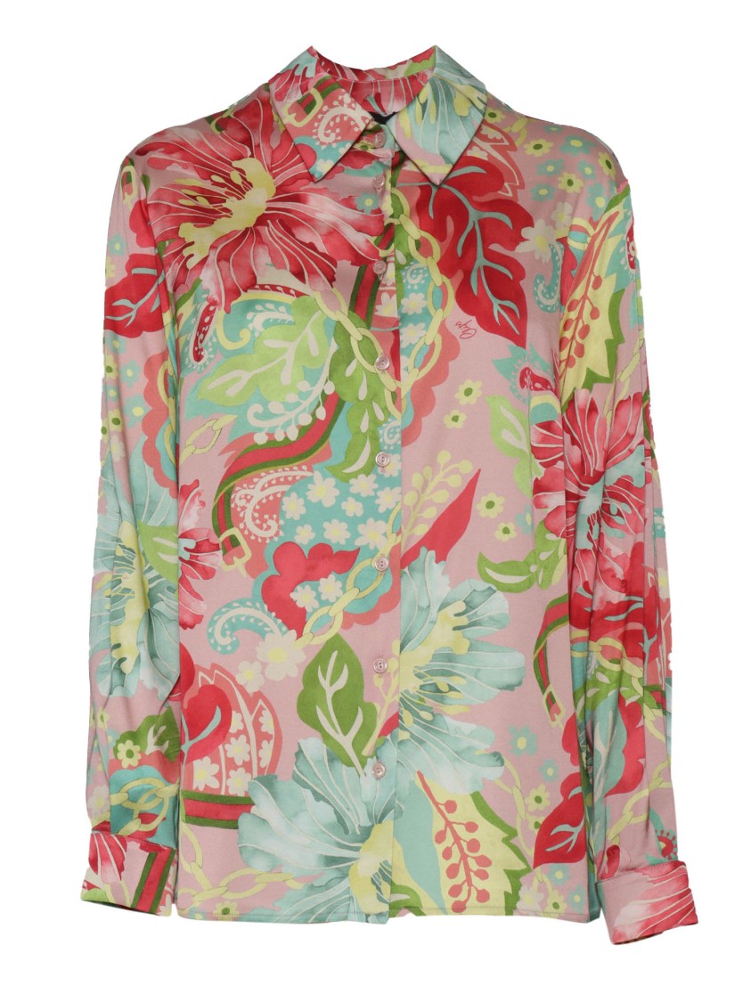 Clips Long-Sleeve Floral Pattern Shirt
