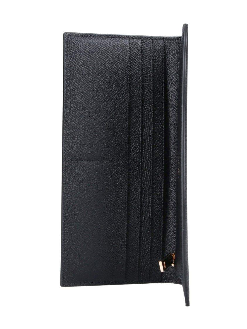 Ferragamo Black Compact Minimalist Smooth Leather Wallet