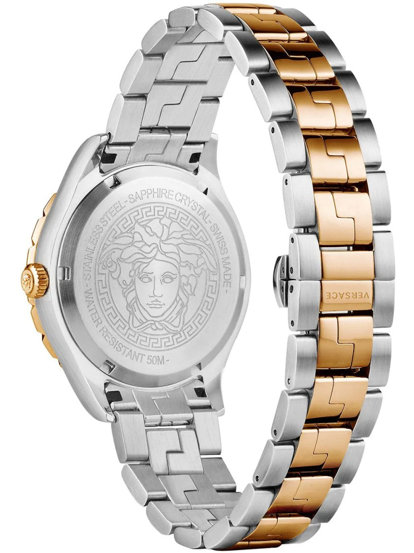 Versace Greca Logo 38Mm Women's Analog Watch With Blue Leather Strap