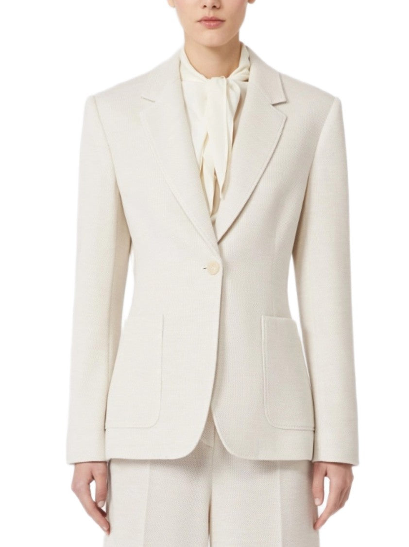 Max Mara Pure Wool Piquet Fitted Blazer