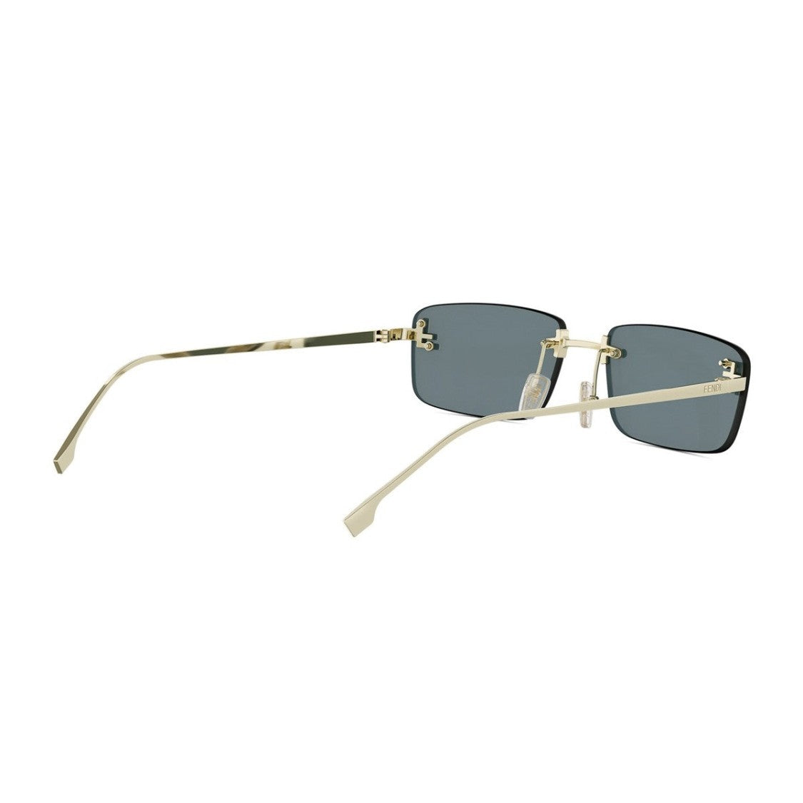 Fendi Gold Fendi First Crystal Fe4172us Metal Rectangular Sunglasses