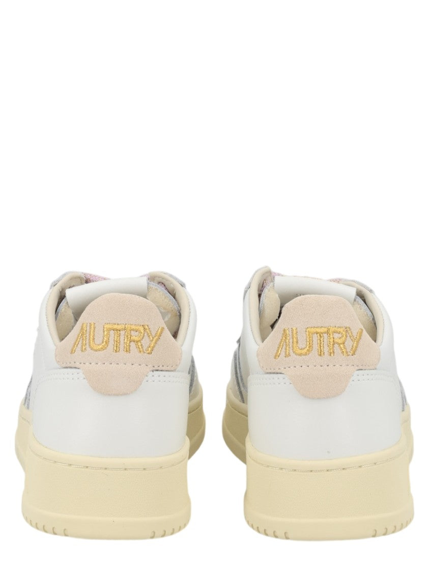 Autry White Medalist Low Leather Suede Sneakers