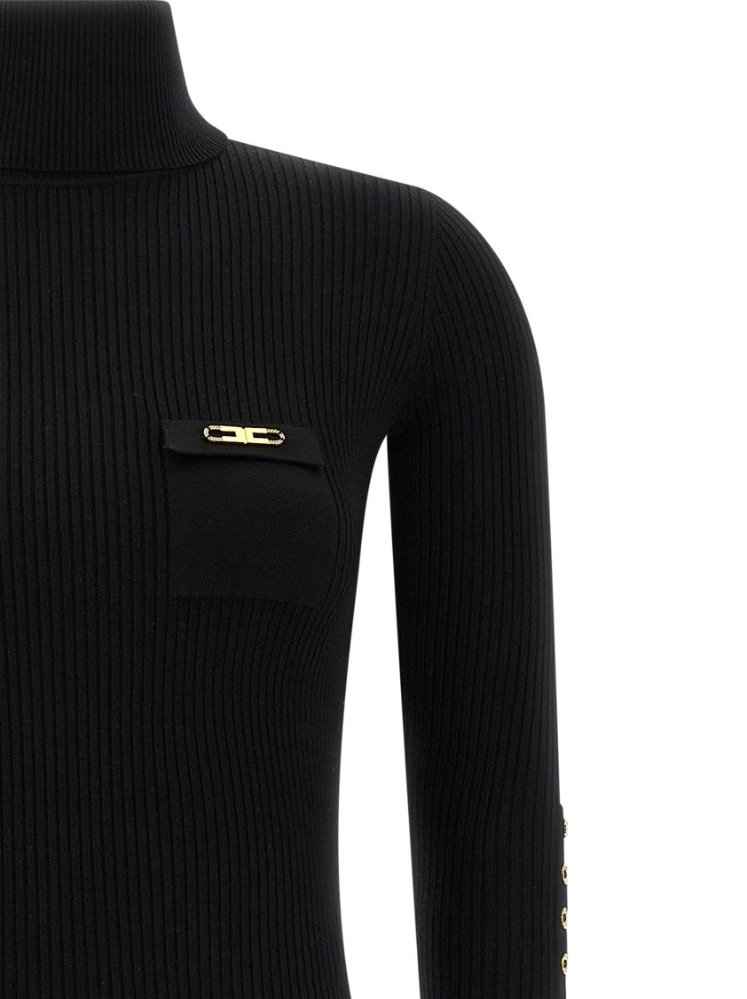 Elisabetta Franchi Ribbed Knit Midi Dress