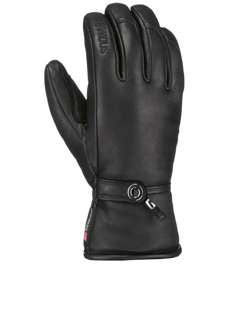 Snowlife Smooth Leather Gloves With Adjustable Wrist Strap And Elasticized Cuff