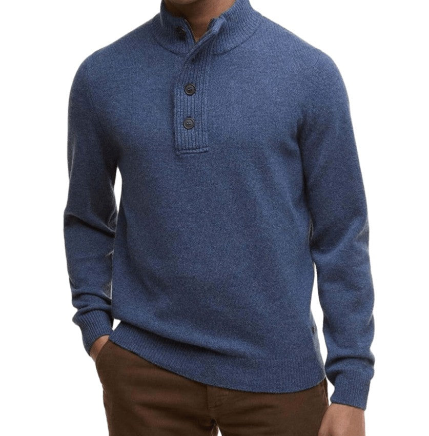 Barbour Ribbed Funnel Neck Wool Sweater