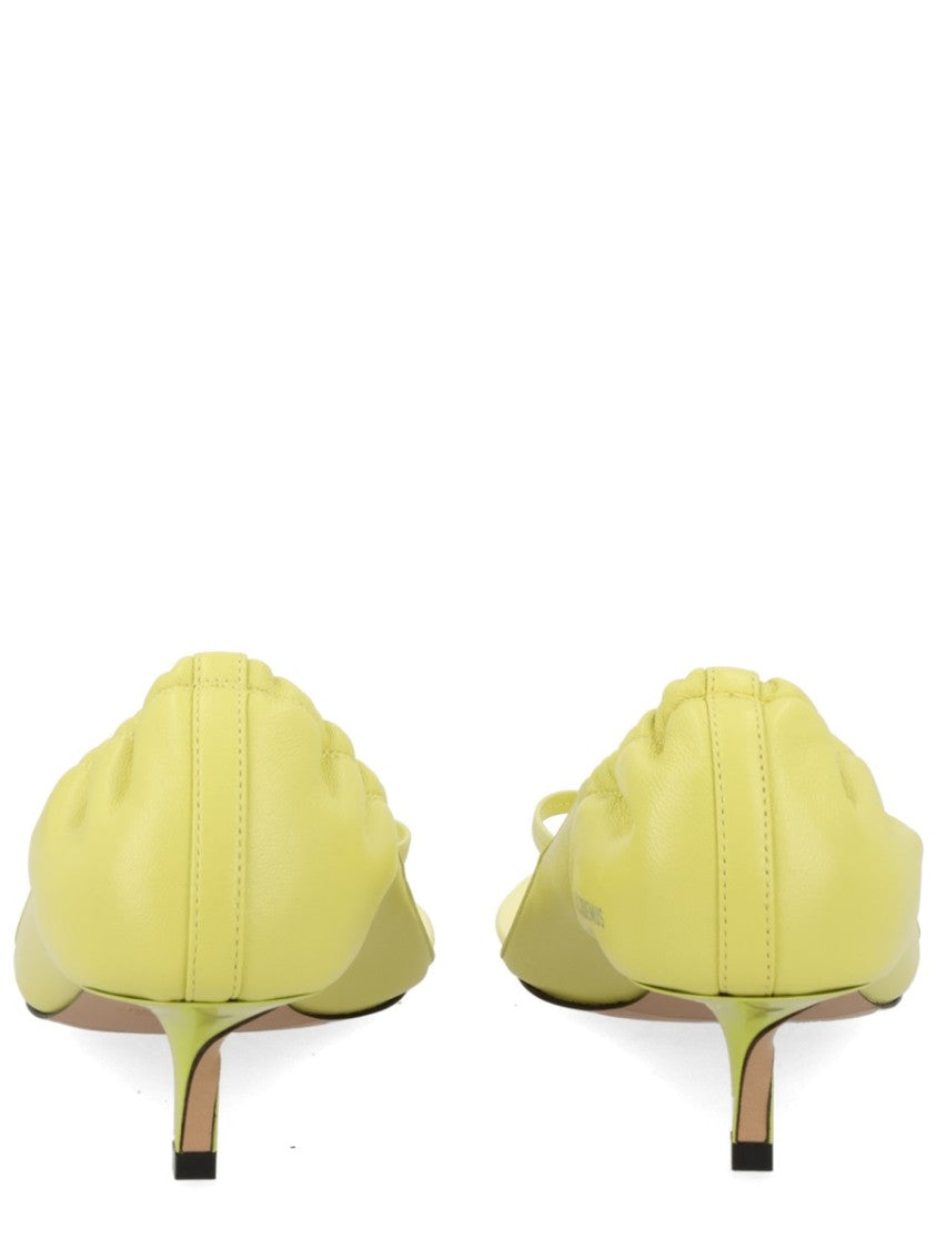 Jacquemus Lamb Leather Thong Ruched Back Sandals