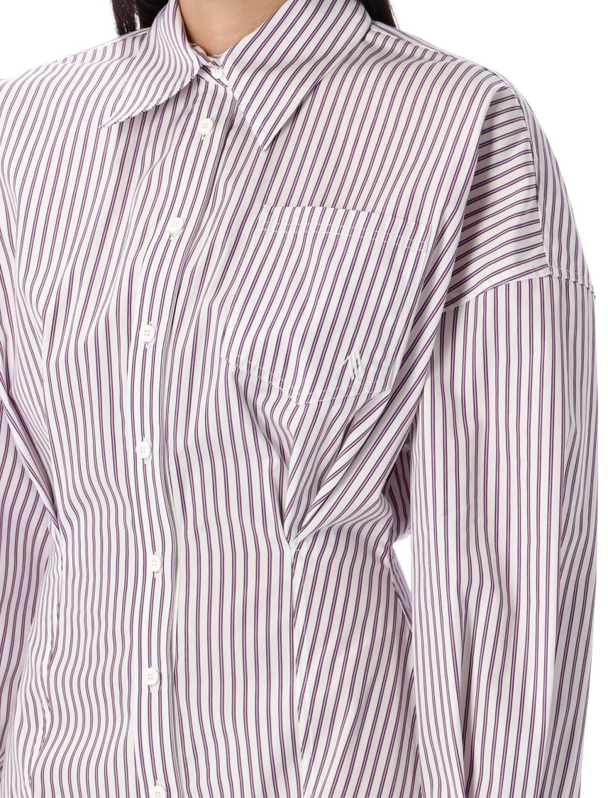 The Attico Striped Mini Shirt Dress