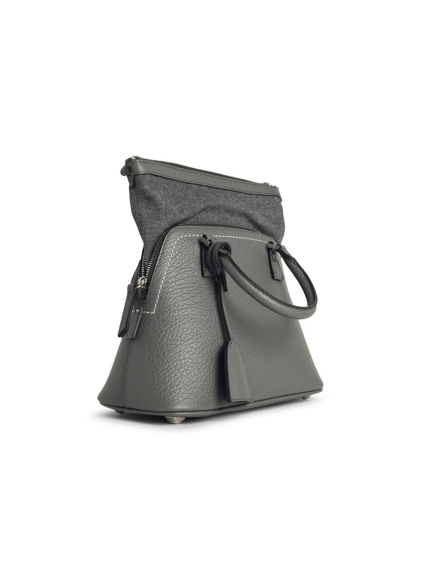 Maison Margiela 5Ac' Mini Bag In Pebble Grey Leather