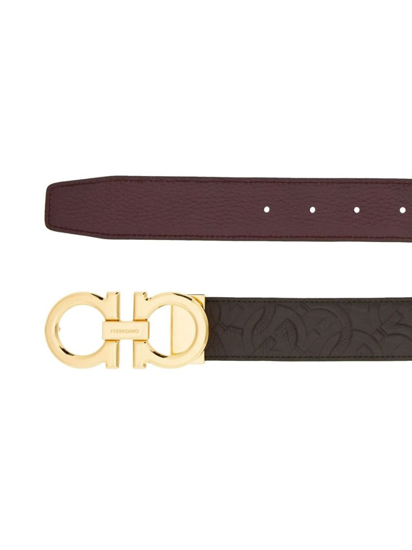 Ferragamo Coffee Brown Reversible Belt