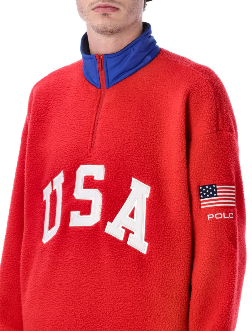 Polo Ralph Lauren Polo Usa Teddy Sweatshirt With Zip