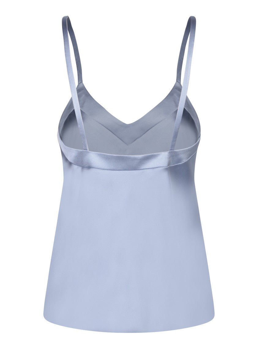 Blanca Vita Blue Satin Top