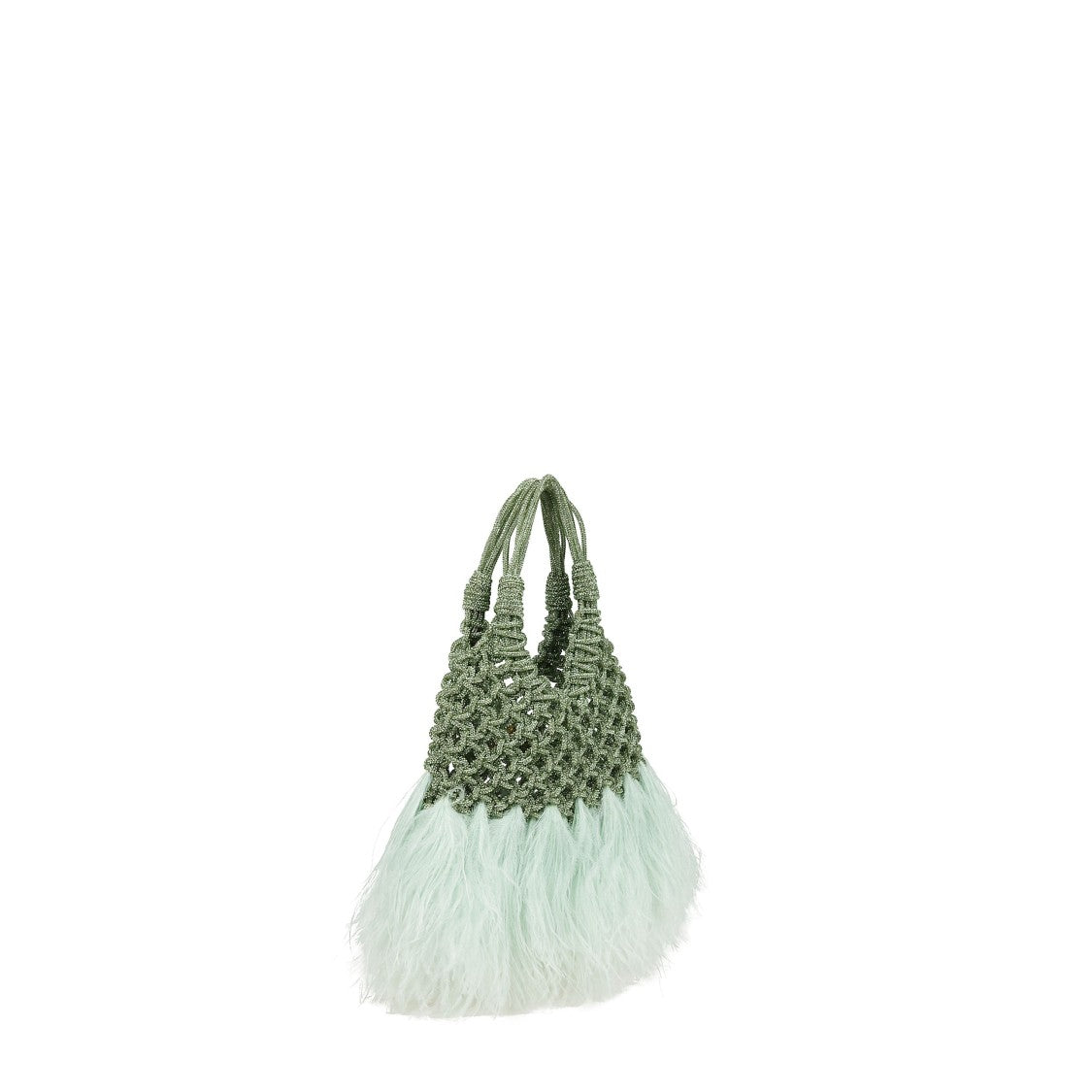 Hibourama Crystal And Ostrich Feather Bag