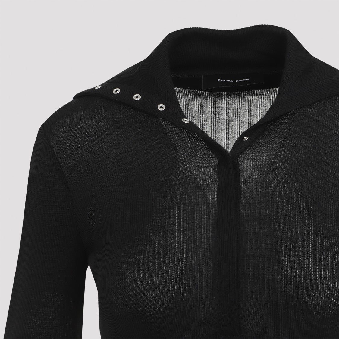 Simone Rocha Ribbed Multi Snap Bias Cut Dress