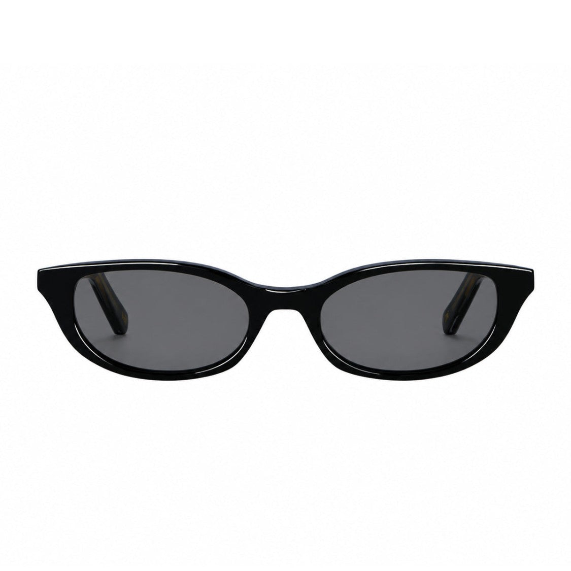 L.G.R. Sleek Black Acetate Sunglasses With Flat Grey Lenses