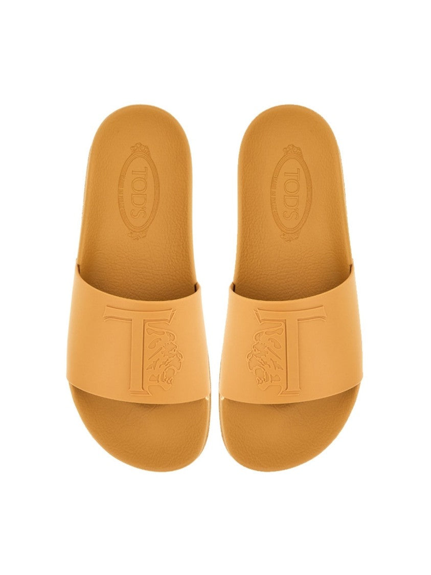 Tod's Monogram Logo Slides Sandals