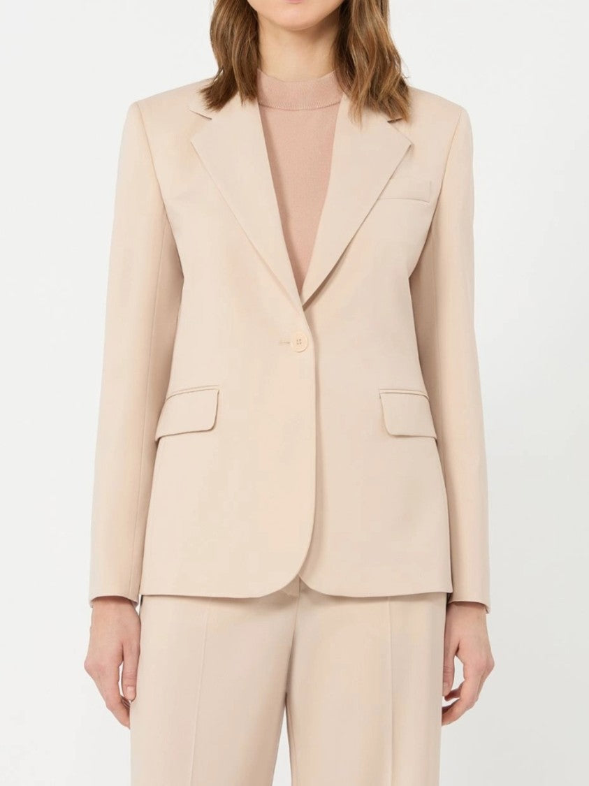 Weekend Structured Tailored Blazer With Notched Lapels And Flap Pockets