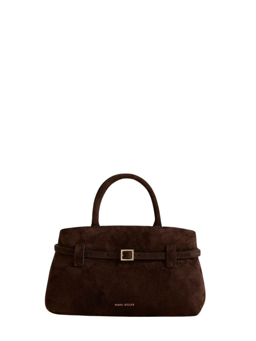 Manu Atelier Brown Le Cambon 25 Suede Shoulder Bag