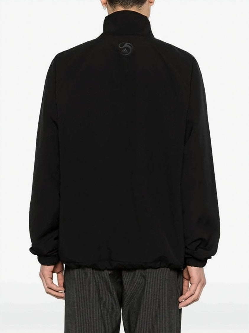 Adidas Black High-Collar Reflective Piping Jacket