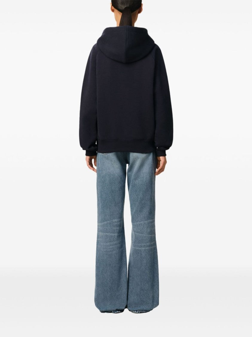 Ami Navy Blue Sweatshirt With Drawstring Hood