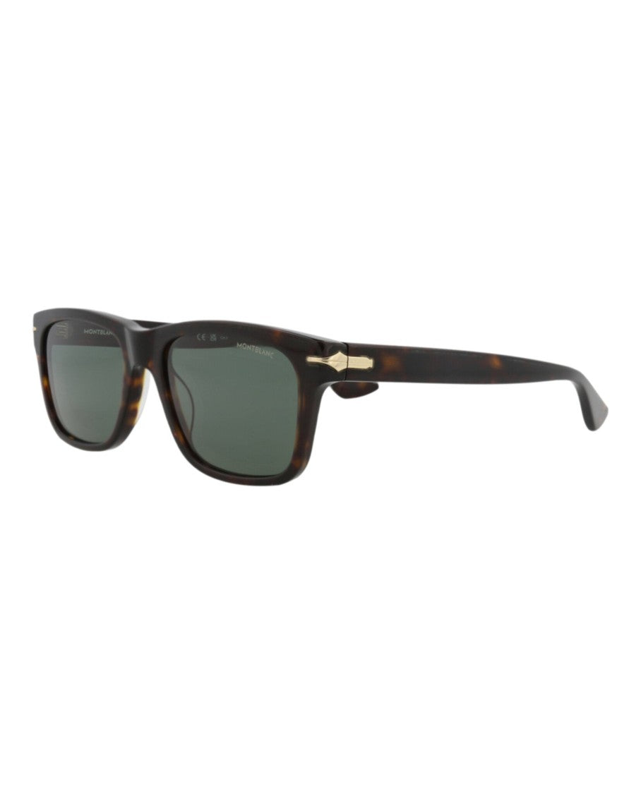 Montblanc Square-Frame Tortoiseshell Sunglasses In Recycled Acetate