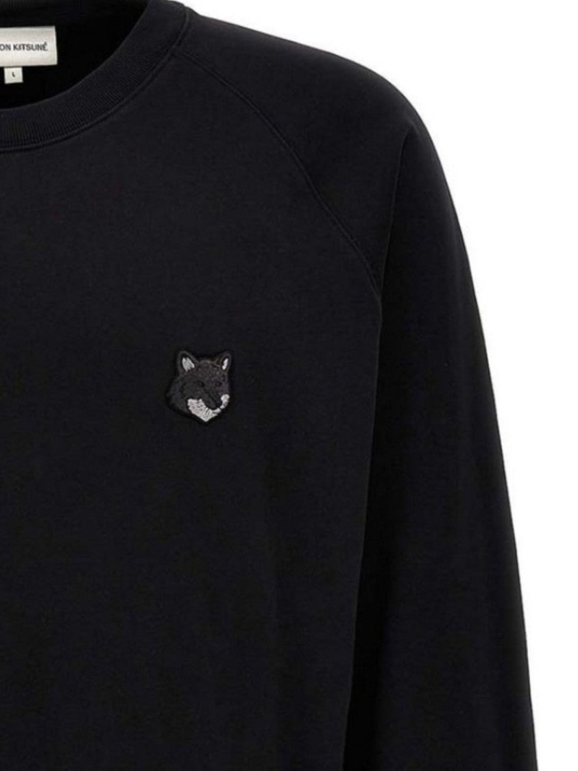 Maison Kitsuné Long-Sleeve Crew Neck Shirt With Subtle Emblem And Ribbed Cuffs